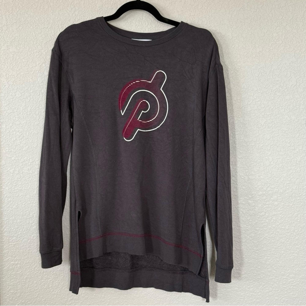 Peloton Gray Long Sleeve light weight sweat Shirt. Size medium